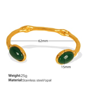 1 piece simple series simple geometric stainless steel  gold plated rhinestone women bangles h5